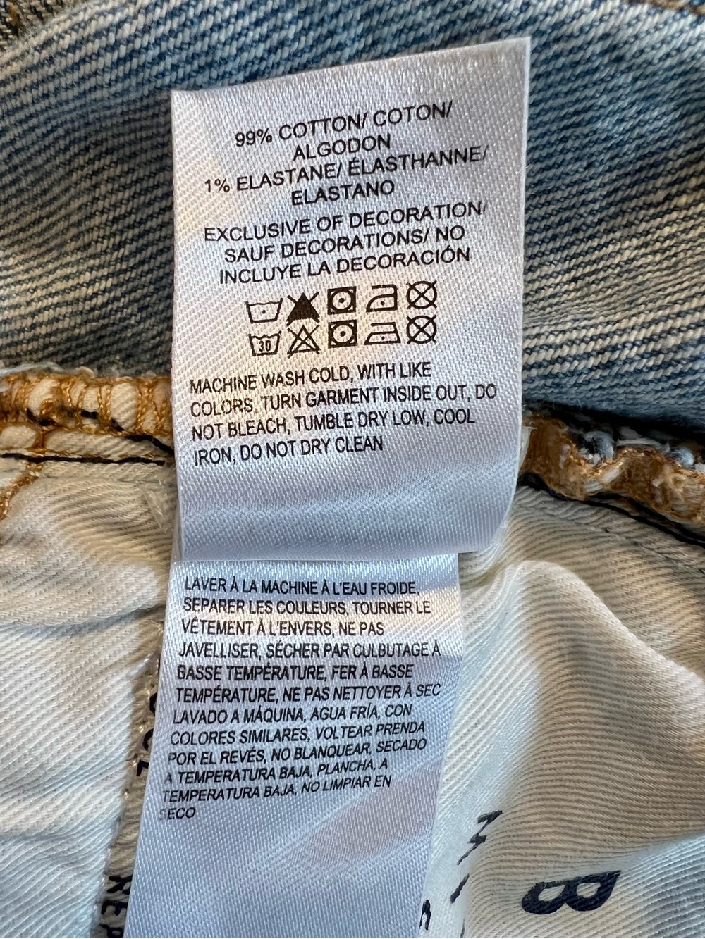 Lucky Brand Blue Denim Grandma Crochet Square Pocket Distressed Cutoff Shorts - Picture 6 of 6
